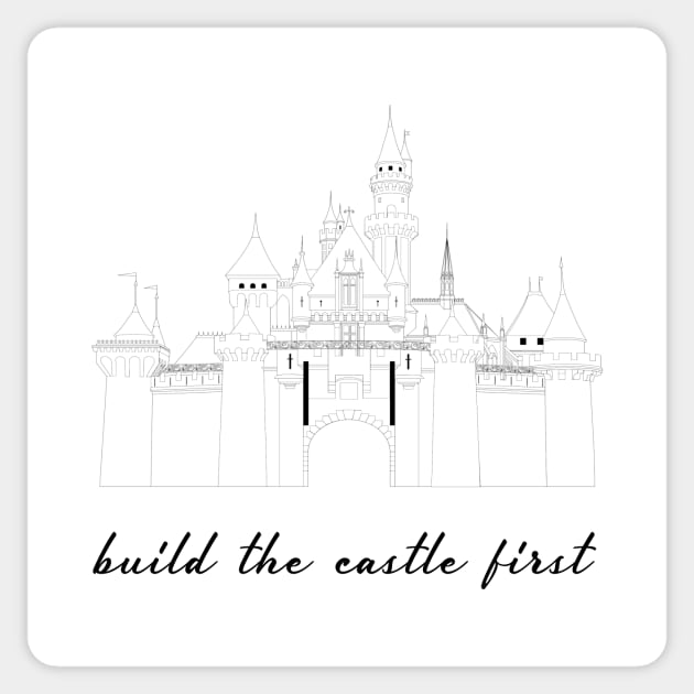 Build the Castle First black outline Sticker by fairytalelife